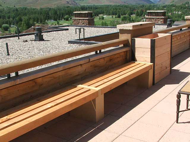 Gallery area on top of the residence near mountains with nearby trees